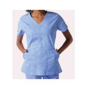 Eckored Medical Uniform Scrub Top CAMO CEIL XS